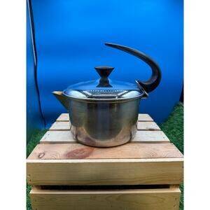 Farberware 2 Quart Widemouth Tea Kettle-Mid Century Swoop Curve Handle